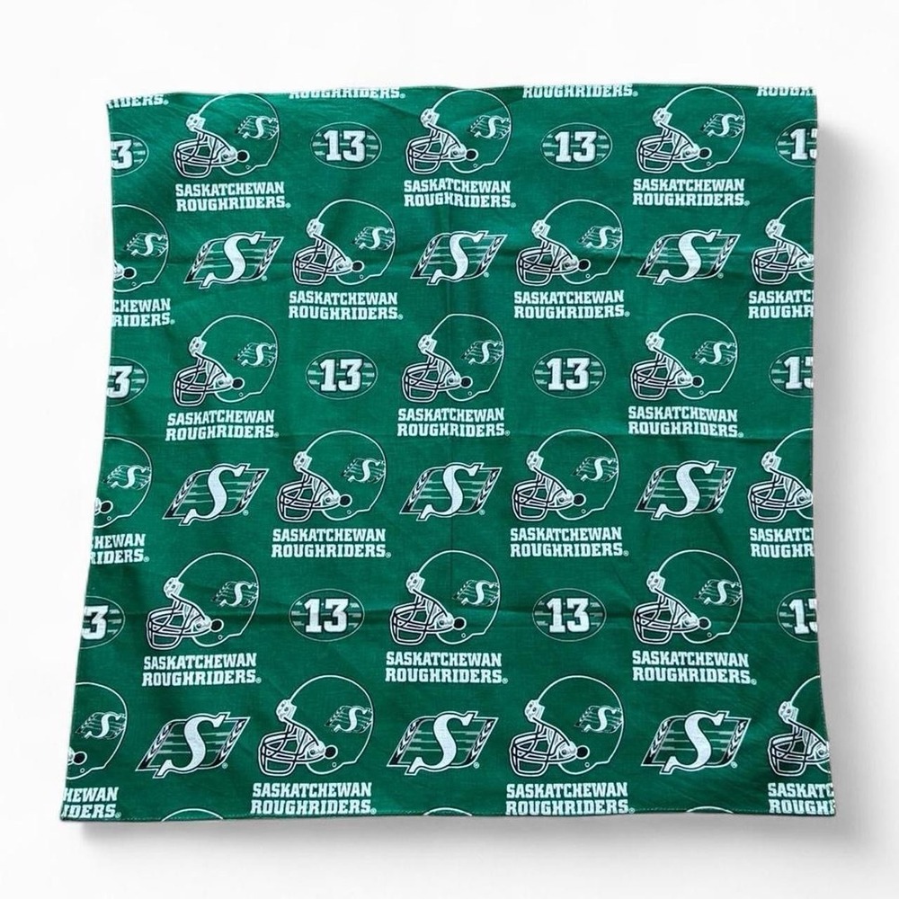 Vintage Saskatchewan Roughriders CFL Football Bandana Handkerchief